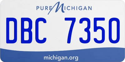 MI license plate DBC7350