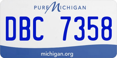 MI license plate DBC7358