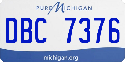 MI license plate DBC7376
