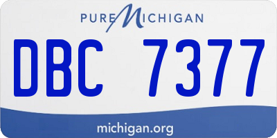 MI license plate DBC7377