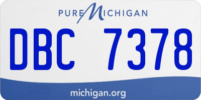 MI license plate DBC7378