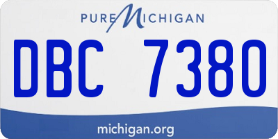 MI license plate DBC7380