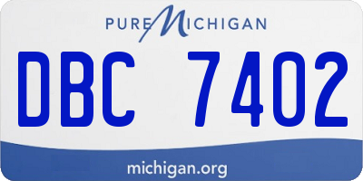 MI license plate DBC7402