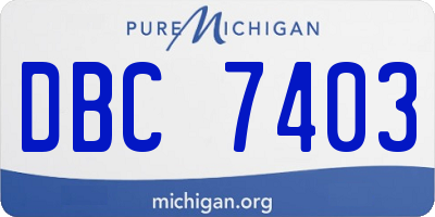 MI license plate DBC7403