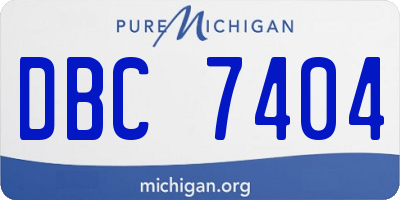 MI license plate DBC7404