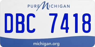 MI license plate DBC7418