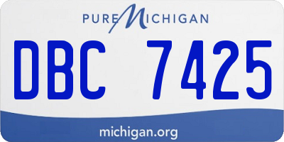 MI license plate DBC7425