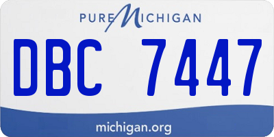 MI license plate DBC7447