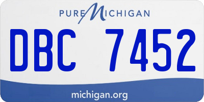 MI license plate DBC7452