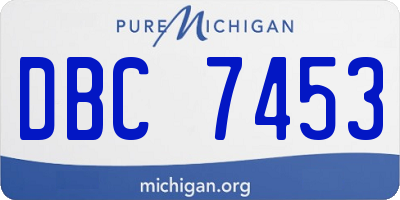 MI license plate DBC7453