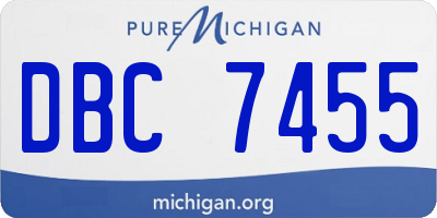 MI license plate DBC7455