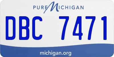 MI license plate DBC7471