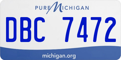 MI license plate DBC7472