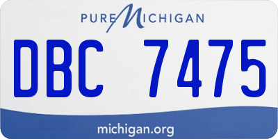 MI license plate DBC7475