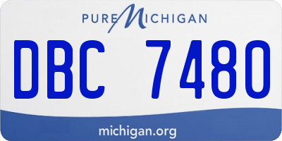 MI license plate DBC7480