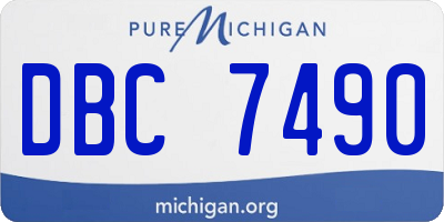 MI license plate DBC7490