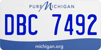 MI license plate DBC7492
