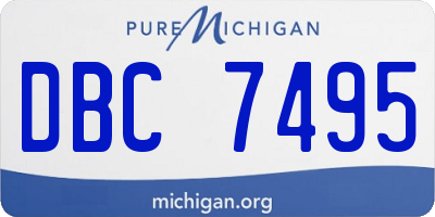 MI license plate DBC7495
