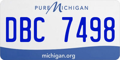 MI license plate DBC7498