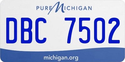 MI license plate DBC7502