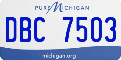 MI license plate DBC7503