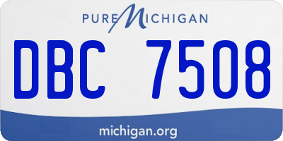 MI license plate DBC7508