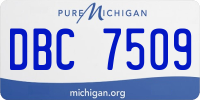 MI license plate DBC7509