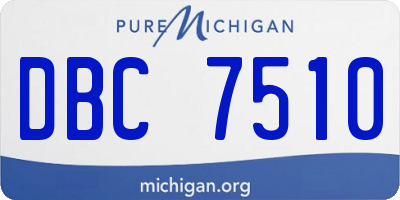 MI license plate DBC7510