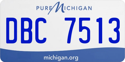 MI license plate DBC7513