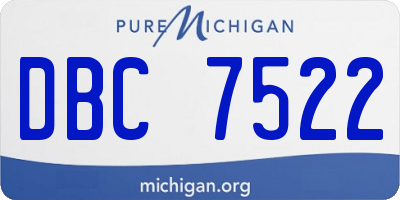 MI license plate DBC7522