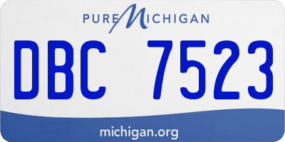 MI license plate DBC7523