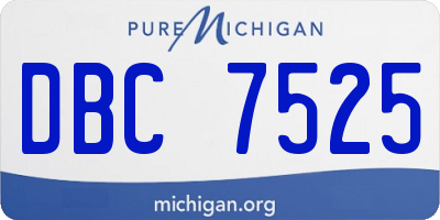MI license plate DBC7525