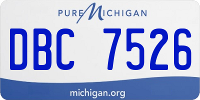 MI license plate DBC7526
