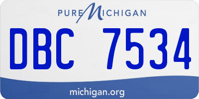 MI license plate DBC7534