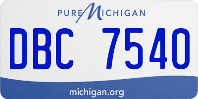 MI license plate DBC7540