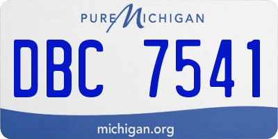 MI license plate DBC7541