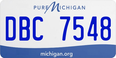 MI license plate DBC7548