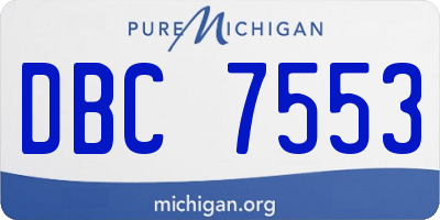 MI license plate DBC7553