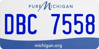 MI license plate DBC7558