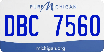 MI license plate DBC7560