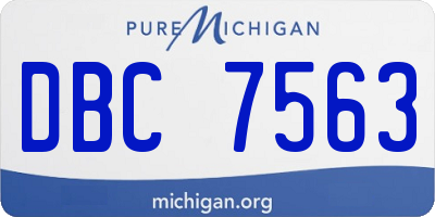 MI license plate DBC7563