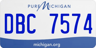 MI license plate DBC7574