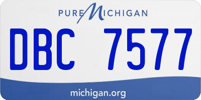 MI license plate DBC7577