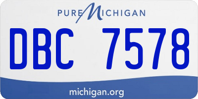 MI license plate DBC7578