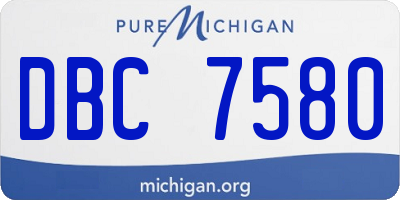 MI license plate DBC7580