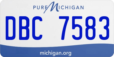 MI license plate DBC7583