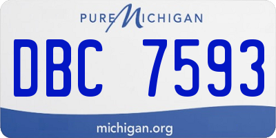 MI license plate DBC7593