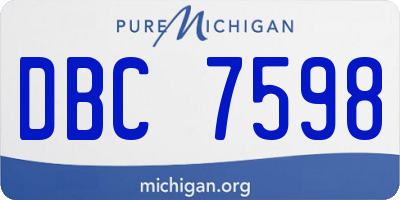 MI license plate DBC7598