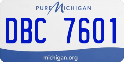 MI license plate DBC7601