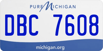 MI license plate DBC7608